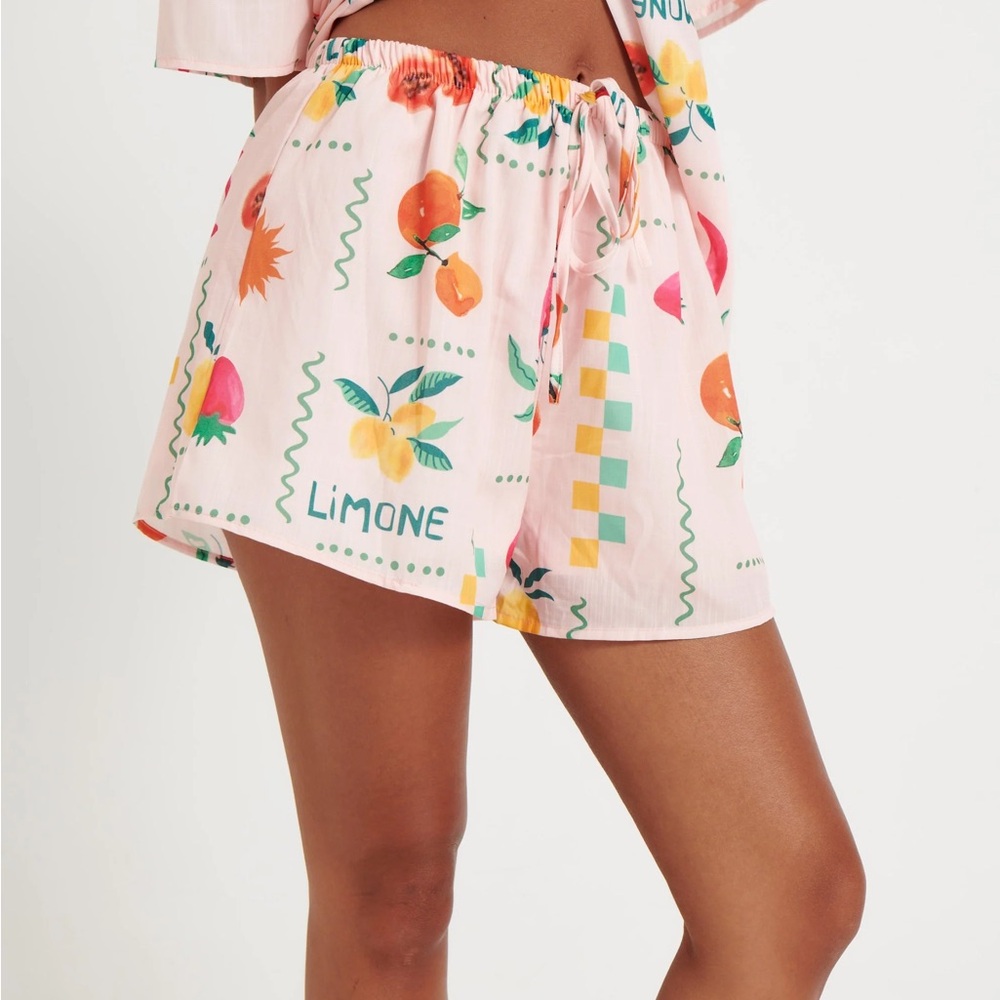 By Frankie Vibrant Fruit Print High Waist Women's Sleep Shorts